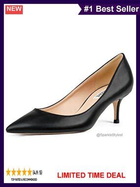 Pointed Toe Kitten Heel Pumps Slip-On Dress Shoes